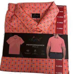 Greg Norman Men's Performance Golf Polo Play Dry Orange 2XL